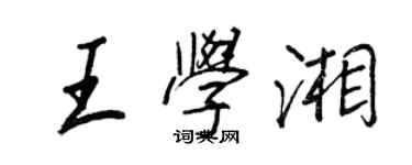 王正良王學湘行書個性簽名怎么寫