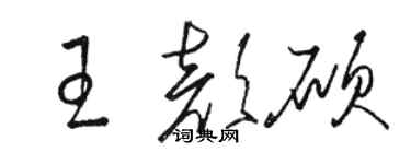 駱恆光王顏碩草書個性簽名怎么寫