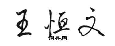 駱恆光王恆文行書個性簽名怎么寫