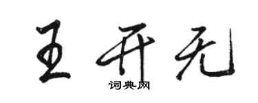 駱恆光王開無行書個性簽名怎么寫