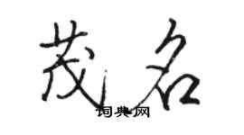 駱恆光茂名行書個性簽名怎么寫