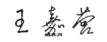 駱恆光王嘉營草書個性簽名怎么寫