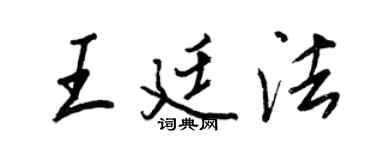 王正良王廷法行書個性簽名怎么寫