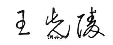 駱恆光王先陵草書個性簽名怎么寫