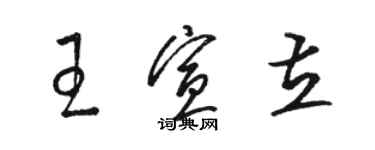 駱恆光王宣立草書個性簽名怎么寫