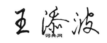 駱恆光王添波行書個性簽名怎么寫