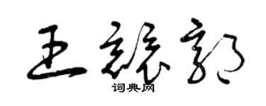 曾慶福王競郭草書個性簽名怎么寫