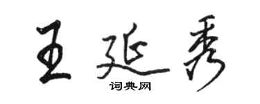 駱恆光王延秀行書個性簽名怎么寫