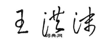 駱恆光王洪沫草書個性簽名怎么寫