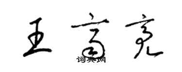 梁錦英王齊亮草書個性簽名怎么寫