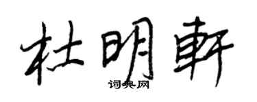 王正良杜明軒行書個性簽名怎么寫