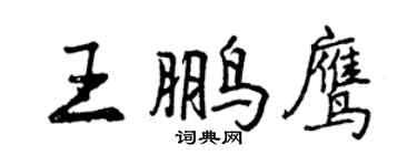 曾慶福王鵬鷹行書個性簽名怎么寫