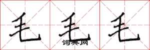 侯登峰毛毛毛楷書怎么寫
