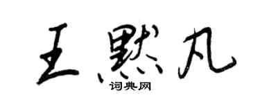 王正良王默凡行書個性簽名怎么寫