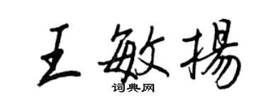 王正良王敏揚行書個性簽名怎么寫