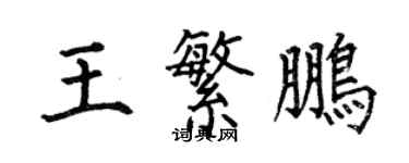 何伯昌王繁鵬楷書個性簽名怎么寫