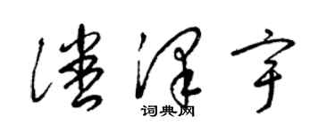 梁錦英潘澤宇草書個性簽名怎么寫