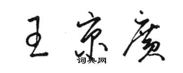 駱恆光王京廣草書個性簽名怎么寫