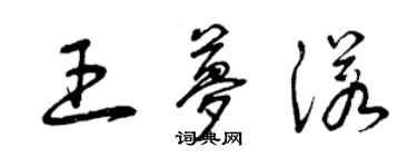 曾慶福王夢諾草書個性簽名怎么寫