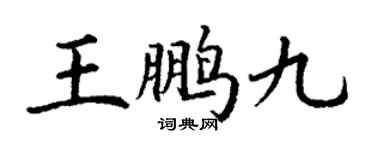 丁謙王鵬九楷書個性簽名怎么寫