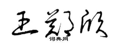曾慶福王鄭欣草書個性簽名怎么寫
