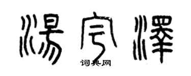 曾慶福湯宇澤篆書個性簽名怎么寫