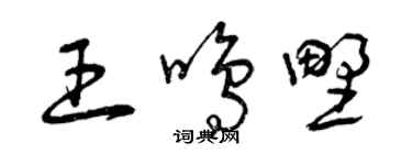 曾慶福王鳴野草書個性簽名怎么寫
