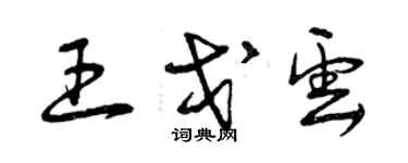 曾慶福王戈雲草書個性簽名怎么寫