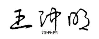 曾慶福王沖明草書個性簽名怎么寫