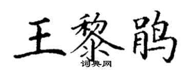 丁謙王黎鵑楷書個性簽名怎么寫