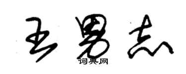 朱錫榮王男志草書個性簽名怎么寫