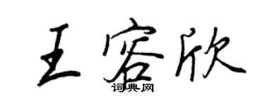 王正良王容欣行書個性簽名怎么寫