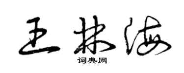 曾慶福王林海草書個性簽名怎么寫