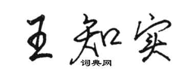 駱恆光王知實行書個性簽名怎么寫