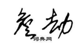 朱錫榮詹劫草書個性簽名怎么寫