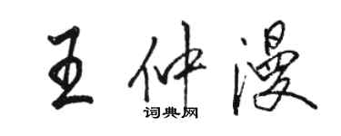 駱恆光王仲漫行書個性簽名怎么寫