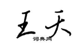 王正良王夭行書個性簽名怎么寫