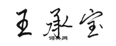 駱恆光王承寶行書個性簽名怎么寫