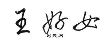 駱恆光王好女行書個性簽名怎么寫