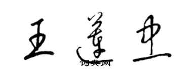 梁錦英王蓮忠草書個性簽名怎么寫