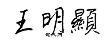 王正良王明顯行書個性簽名怎么寫
