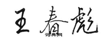 駱恆光王春彪行書個性簽名怎么寫