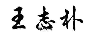 胡問遂王志朴行書個性簽名怎么寫