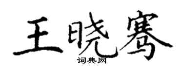 丁謙王曉騫楷書個性簽名怎么寫