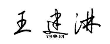 梁錦英王建淋草書個性簽名怎么寫