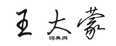 駱恆光王大蒙行書個性簽名怎么寫
