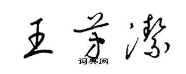 梁錦英王芳潔草書個性簽名怎么寫