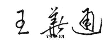 駱恆光王華通草書個性簽名怎么寫