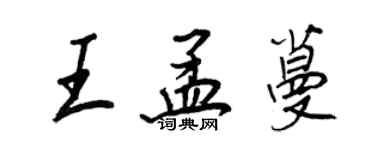 王正良王孟蔓行書個性簽名怎么寫