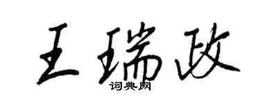 王正良王瑞政行書個性簽名怎么寫